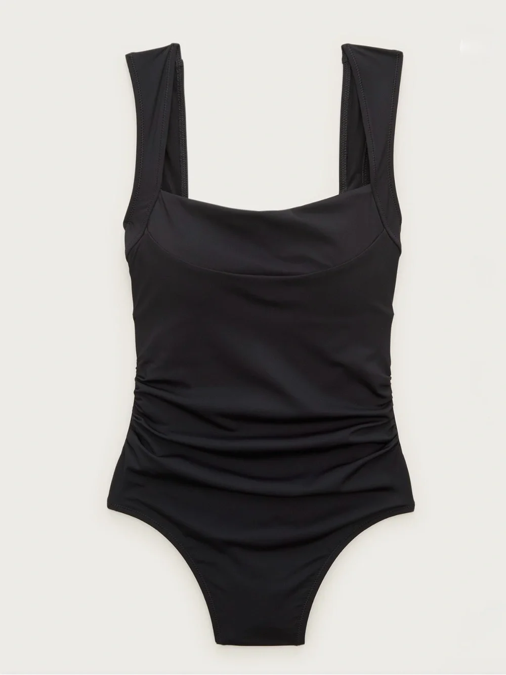 NWT J.Crew Nia Ruched Squareneck One-Piece Swimsuit in Black – Size 8